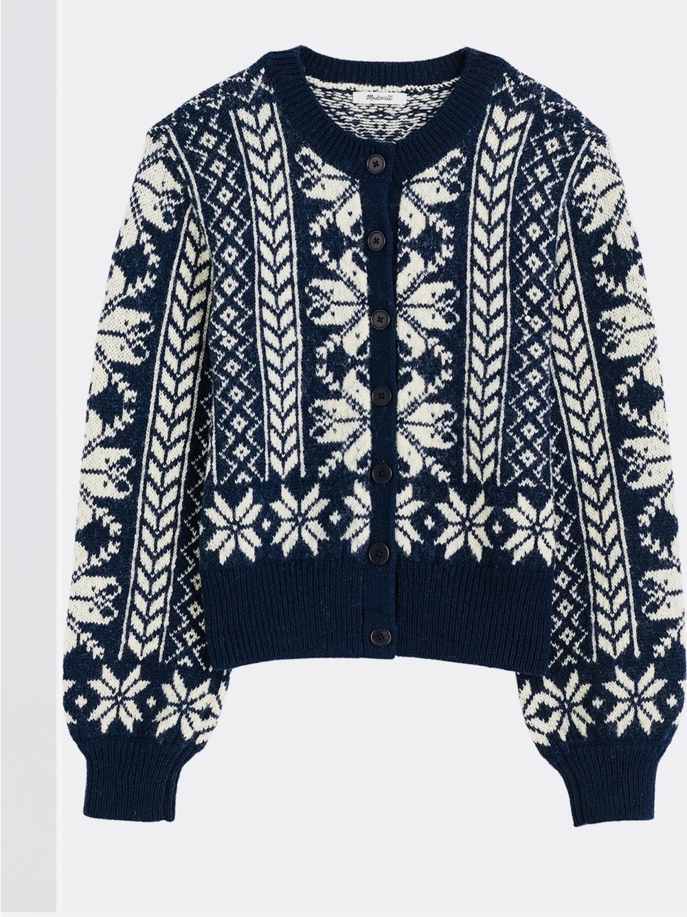 Madewell Fair Isle Wool Cardigan Jacket XL - Picture 3 of 16
